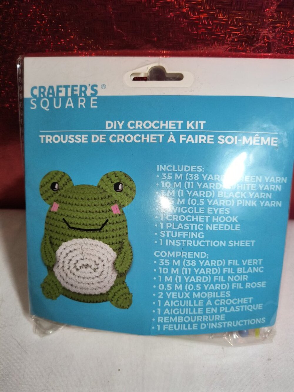 Adorable DIY Frog Crochet kit craft set plus free gift!! Crafter's Square!